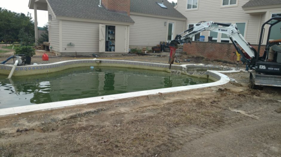 A pool being remodeled
