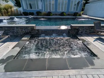 A custom pool and spa by Coastal Pools in Maryland