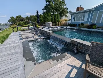 A custom pool and spa by Coastal Pools in Maryland