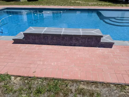 A custom pool with a waterfall in Easton, Maryland