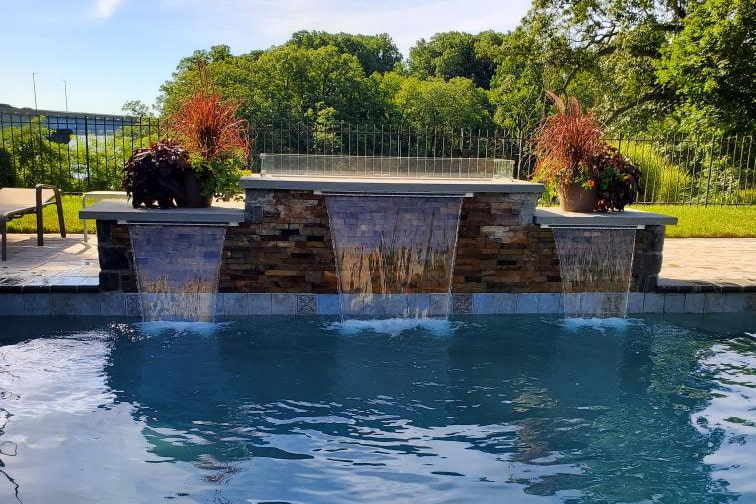 pool with waterfall